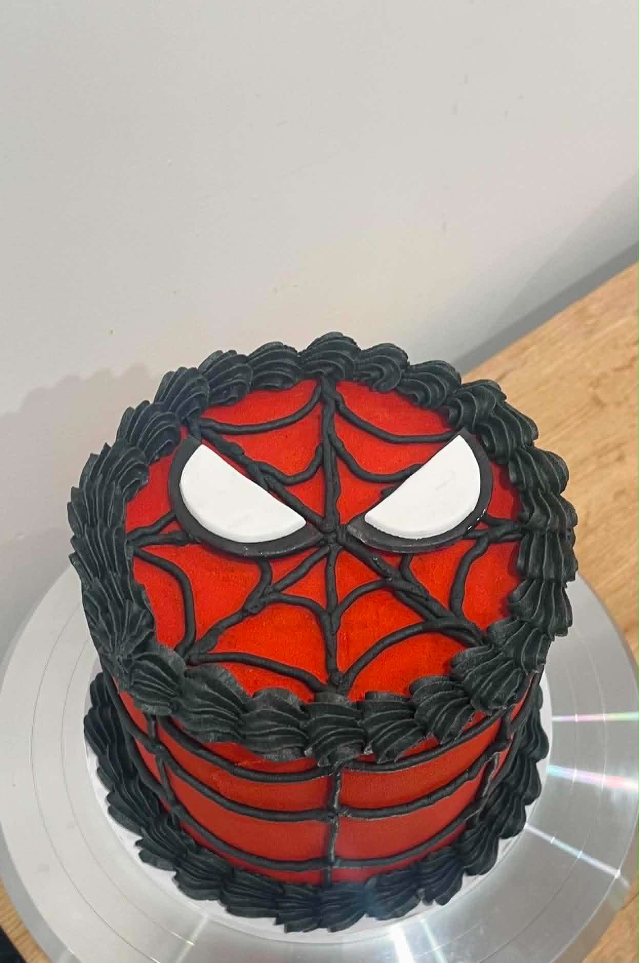 Spider-Man buttercream birthday cake